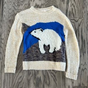 Pins & Needles Cream Sweater with Polar Bear Design